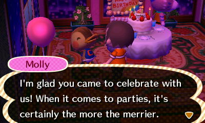 Molly: I'm glad you came to celebrate with us! When it comes to parties, it's certainly the more the merrier.