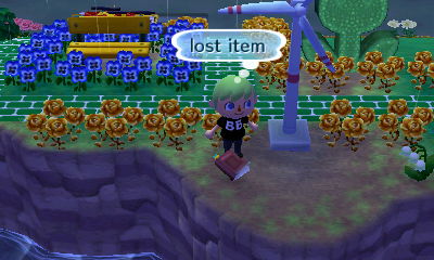 Jeff finds a lost item on the ground next to the wind turbine in Animal Crossing: New Leaf.