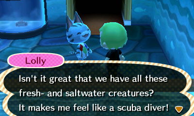 Lolly: Isn't it great that we have all these fresh- and saltwater creatures? It makes me feel like a scuba diver!