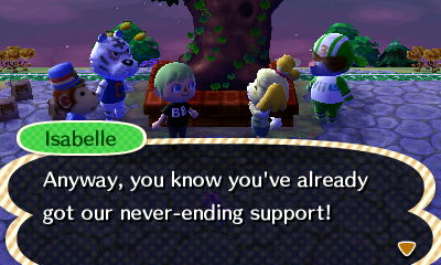 Isabelle: Anyway you know you've already got our never-ending support!