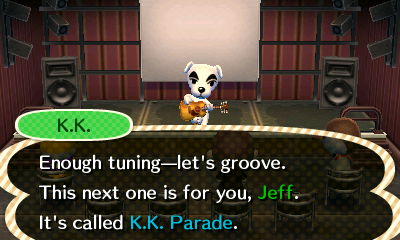 K.K.: Enough tuning--let's groove. This next one is for you, Jeff. It's called K.K. Parade.