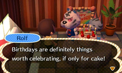 Rolf: Birthdays are definitely things worth celebrating, if only for cake!