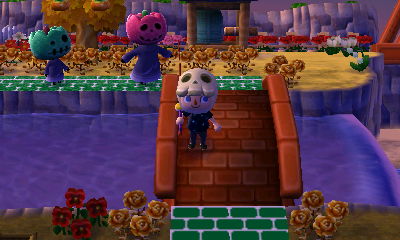 Two villagers wearing pumpkins try to chase me down.