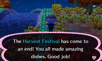 The Harvest Festival has come to an end! You all made amazing dishes. Good job!