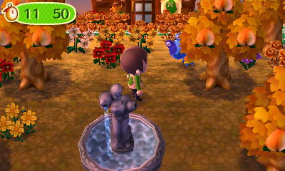 Jeremiah hides during a game of hide-and-seek in ACNL.