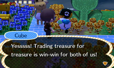 Cube: Yesssss! Trading treasure for treasure is win-win for both of us!