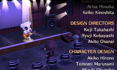 The credits roll as K.K. Slider performs for Peck and Jeff.