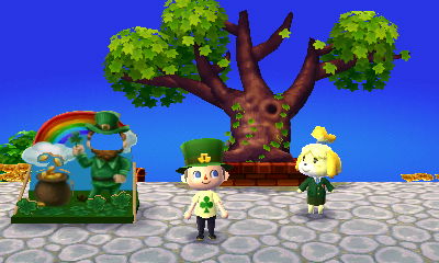 Standing near Isabelle on Shamrock Day.