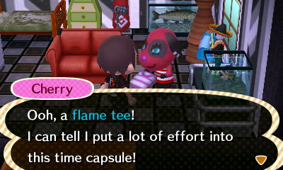 Cherry: Ooh, a flame tee! i can tell I put a lot of effort into this time capsule!