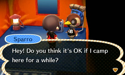 Sparro: Hey! Do you think it's OK if I camp here for a while?