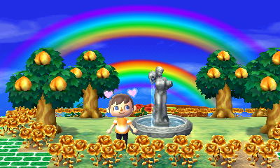 A double rainbow as seen from my statue fountain.