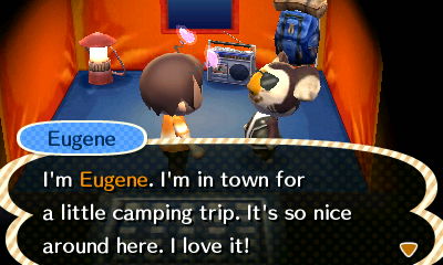 Eugene: I'm Eugene. I'm in town for a little camping trip. It's so nice around here. I love it!