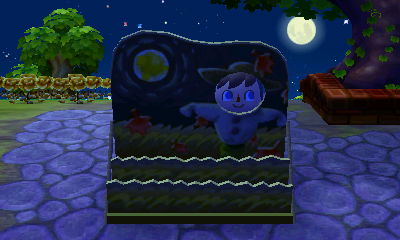 Jeff the scarecrow uses the faceboard for the night of the autumn moon (harvest moon).