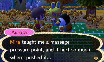 Aurora: Mira taught me a massage pressure point, and it hurt so much when I pushed it...