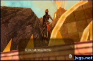 Woman in black: Zelda is ahead. Hurry!