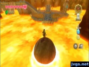 Riding a ball in the Earth Temple.