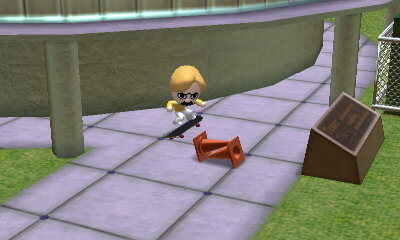 Gaston skateboarding in Tomodachi Life.